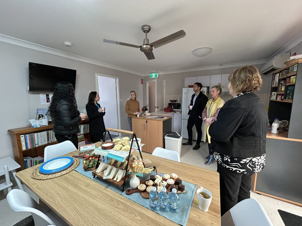 A morning tea gathering in one of the homes helped raise awareness of this vital program. 