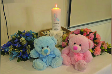 Coloured bears are seen during the second Pregnancy and Infant Loss Memorial Service, hosted by Catholic Care Western Sydney and the Blue Mountains in partnership with White Lady Funerals, at Mamre House and Farm, Orchard Hills. Image: Supplied