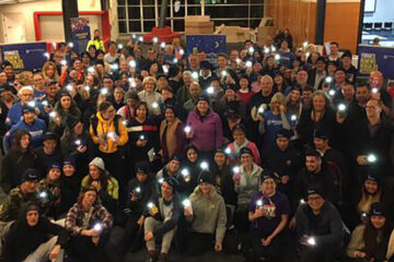 A view of participants in the 2022 NSW Vinnies Community Sleepout at the Rydalmere Campus of Western Sydney University. Image: St Vincent de Paul Society NSW/Supplied